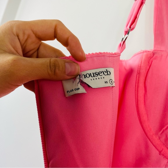 House of CB Elia Pink Romantic Midi Dress Size Small - Picture 6 of 12